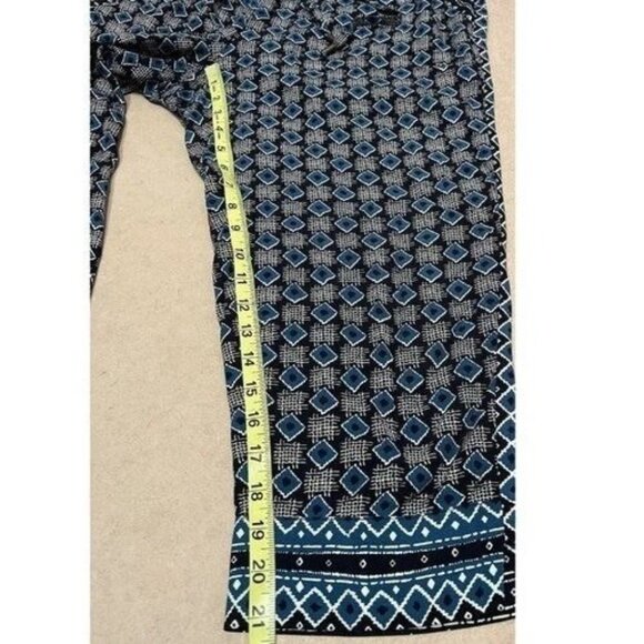 Anthropologie Women’s Geometric Crop Pants Medium Petite Elastic Waist Pockets - Picture 10 of 13
